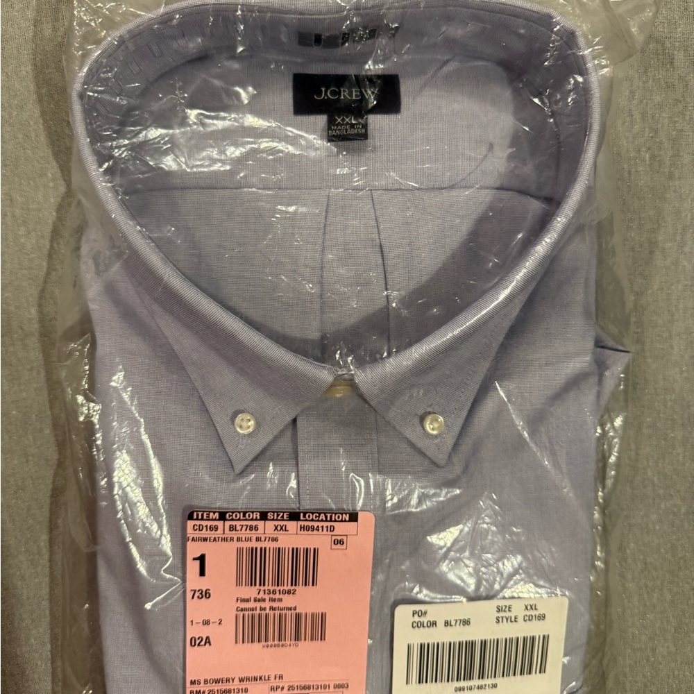 J. Crew Bowery Wrinkle Free Dress Shirt NWT